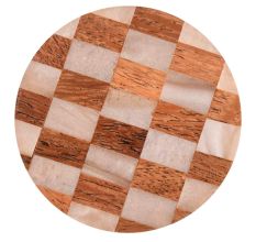 Round Checkerboard Wooden Resin Cabinet Knobs